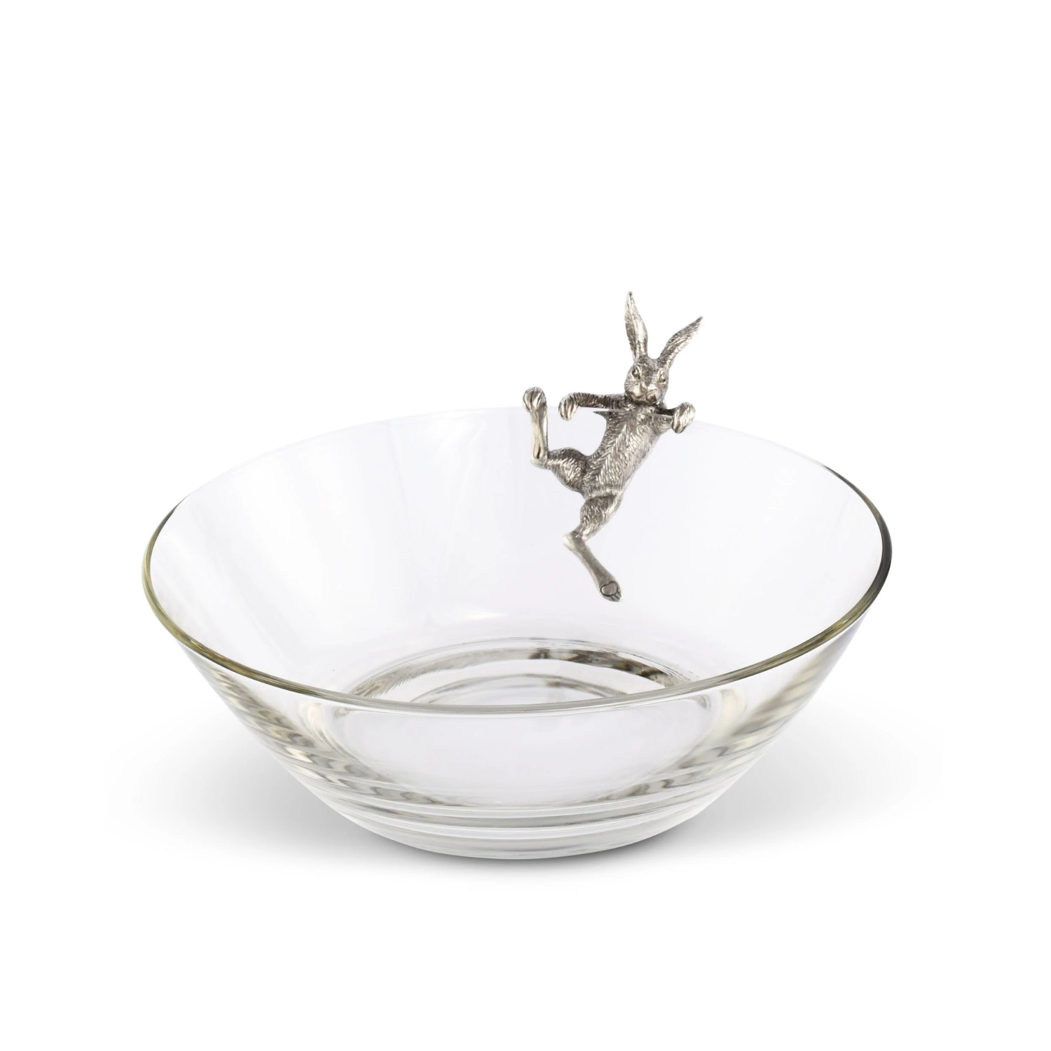 Climbing Bunny Pewter + Glass Serving Bowl