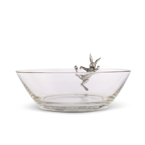 Climbing Bunny Pewter + Glass Serving Bowl