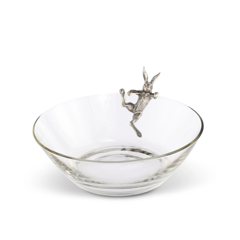 Climbing Bunny Pewter + Glass Serving Bowl