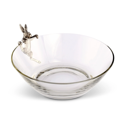 Climbing Bunny Pewter + Glass Serving Bowl
