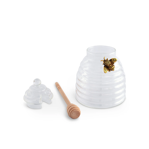 Gold Bee Pewter Honey Pot With Dipper
