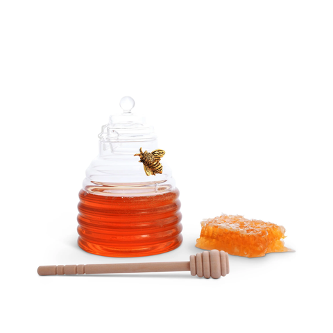 Gold Bee Pewter Honey Pot With Dipper