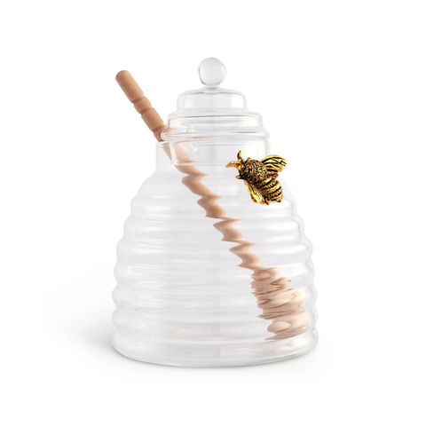 Gold Bee Pewter Honey Pot With Dipper