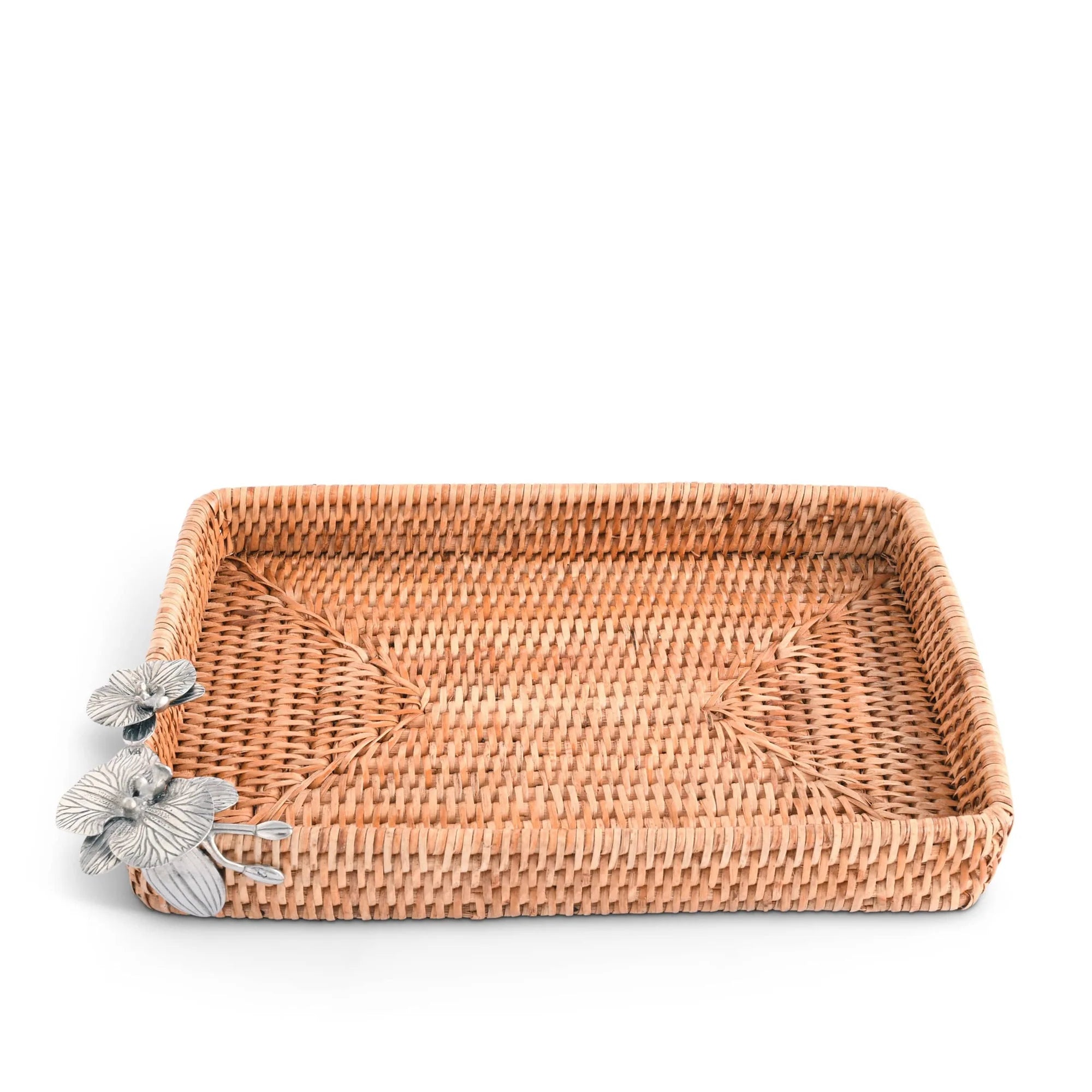 Orchid Rattan + Pewter Catchall Tray