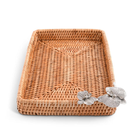 Orchid Rattan + Pewter Catchall Tray