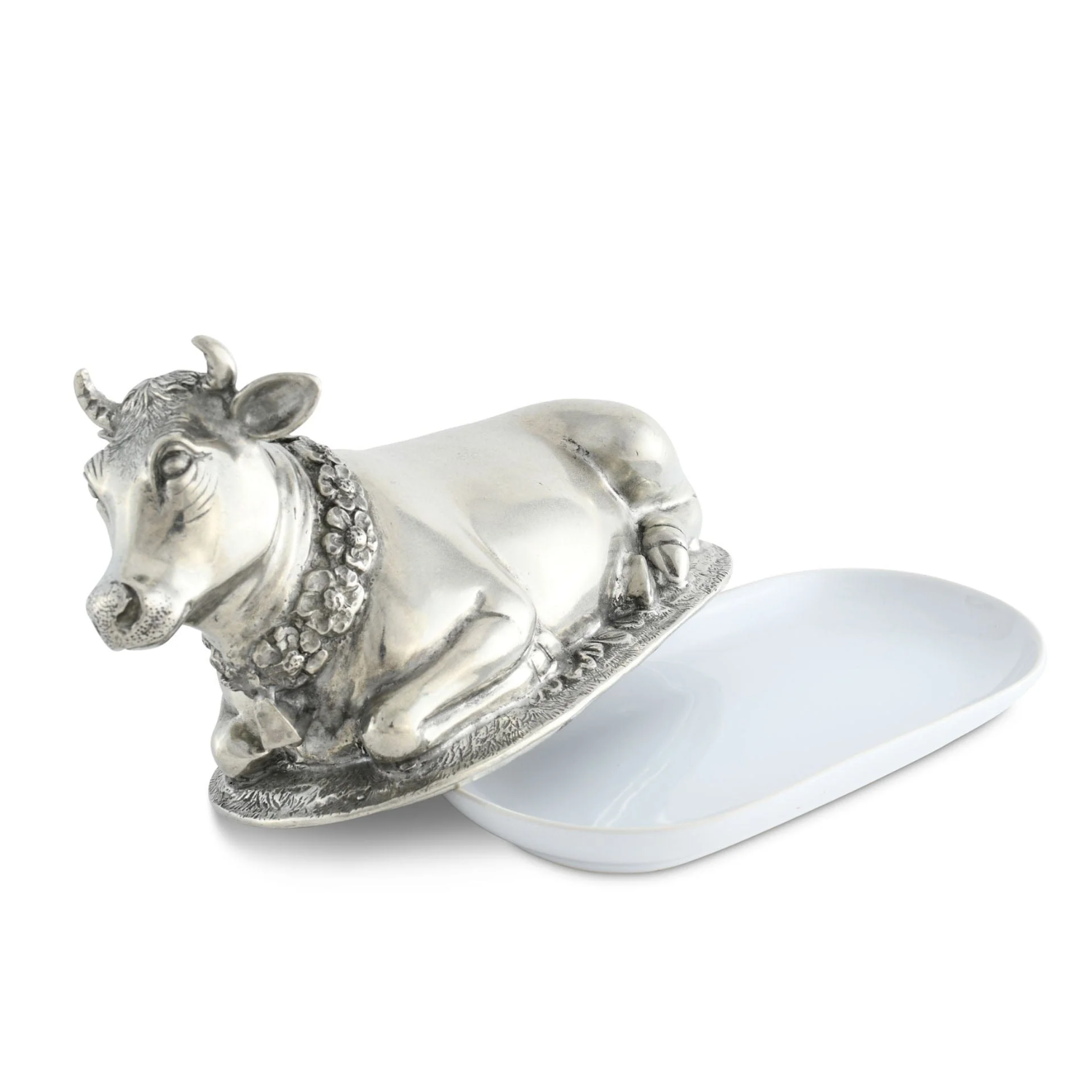 Mabel The Cow Pewter Butter Dish