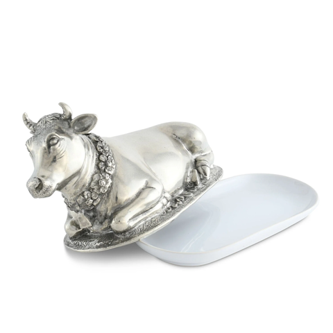 Mabel The Cow Pewter Butter Dish