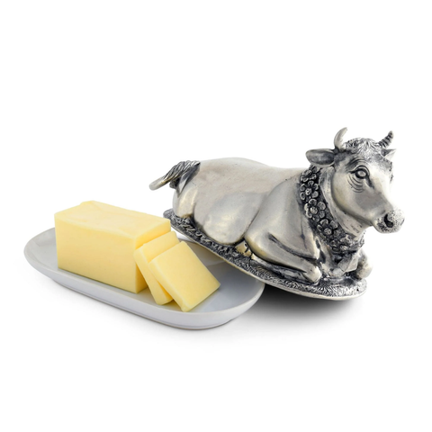 Mabel The Cow Pewter Butter Dish