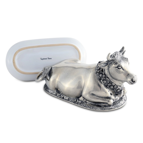 Mabel The Cow Pewter Butter Dish