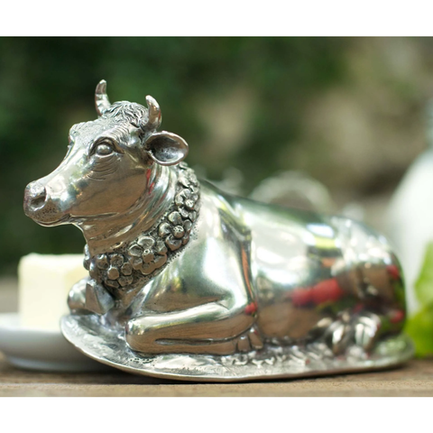 Mabel The Cow Pewter Butter Dish