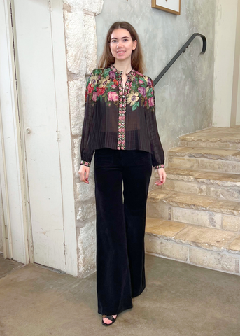 Viktoria Floral Print Long Sleeve Blouse