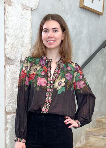 Viktoria Floral Print Long Sleeve Blouse