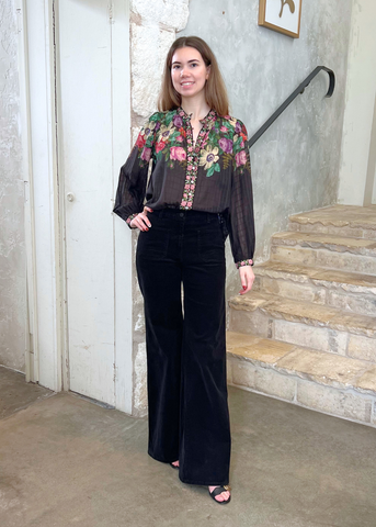 Viktoria Floral Print Long Sleeve Blouse