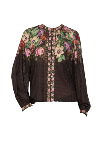 Viktoria Floral Print Long Sleeve Blouse