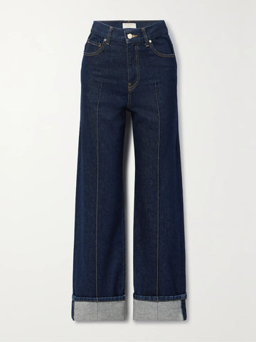 The Stretch Genevieve Pintuck Jean in Tigris