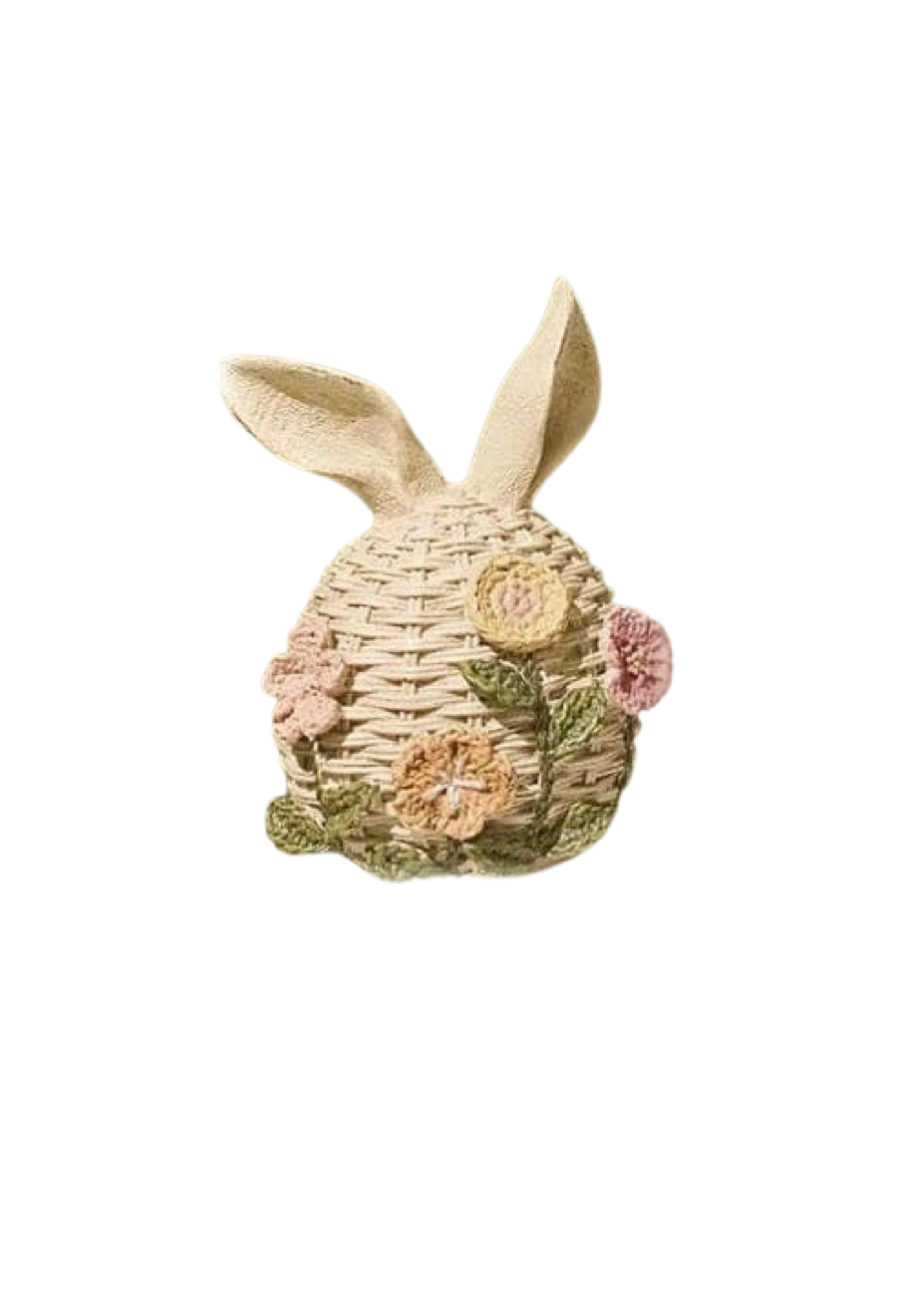 Wicker Easter Egg With Crochet Crooked Ears