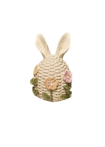 Wicker Easter Egg With Crochet Straight Ears