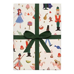 Winter White Nutcracker Illustrated Holiday Wrapping Paper Sheets Roll