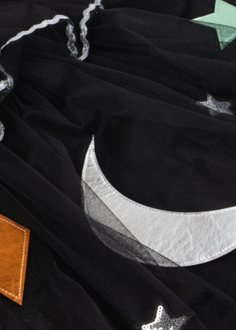 Witchy Tulle Cape, Hat + Wand Set