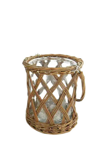 Classic Glass and Wicker Vase