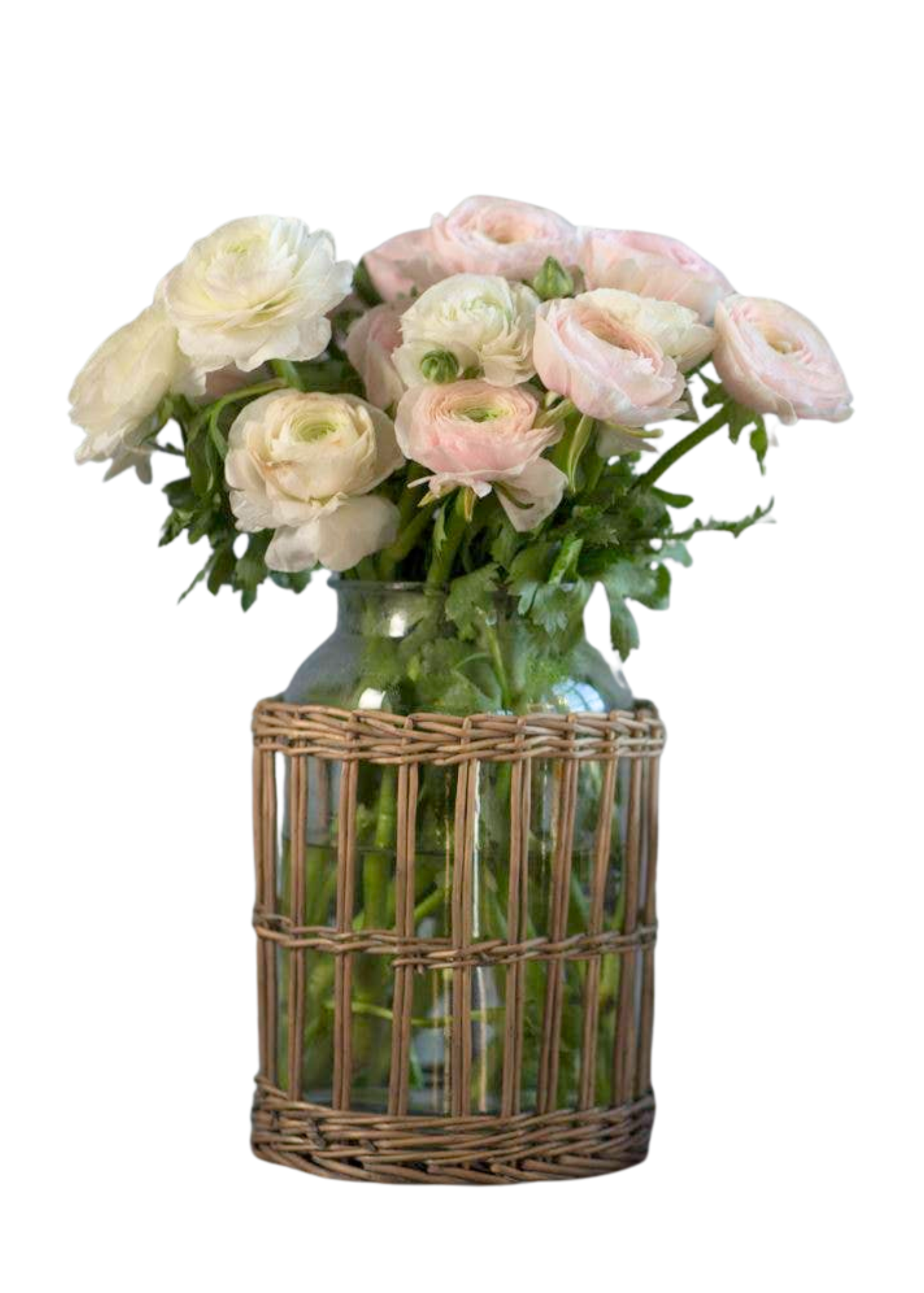 Wicker Basket with Glass Canister
