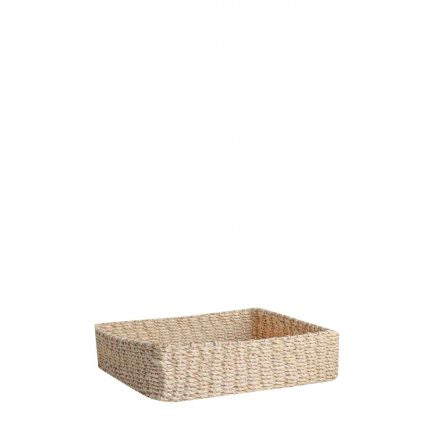 Small Woven Abaca Napkin Holder in White