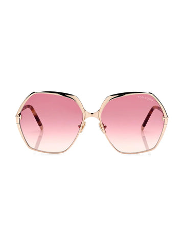 Fonda Metal Sunglasses in Rose Gold Havana + Rose Gradient