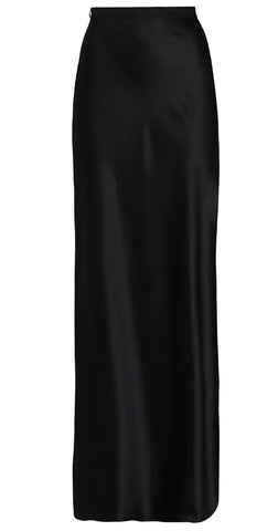 Azalea Silk Maxi Skirt in Black