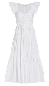 Anastasia Ruffle Maxi Dress in White