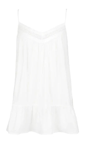 Kristin Lace Chemise Nightgown in White