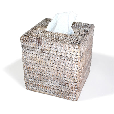 Square Tissue Box in Whitewash