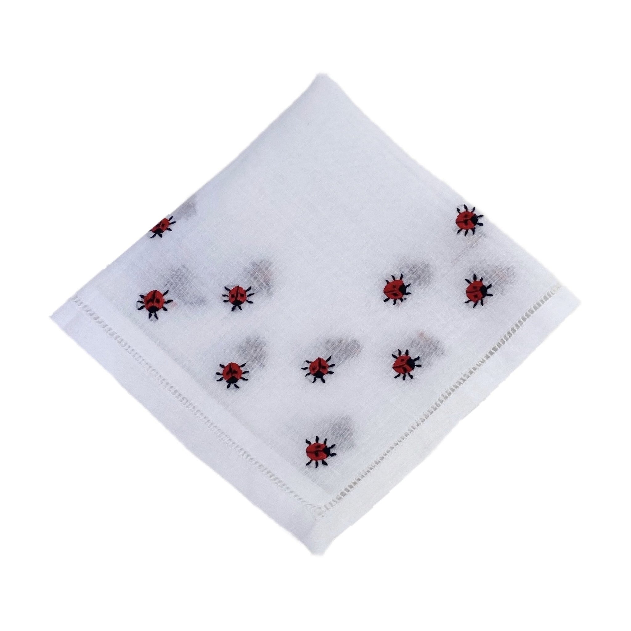 Lady Bug Embroidered Linen Hankie