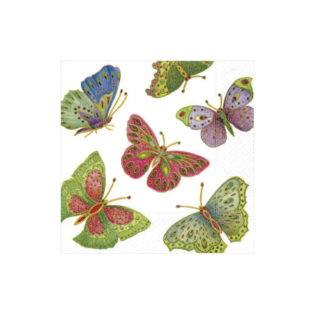 Jeweled Butterflies Paper Cocktail Napkin Set