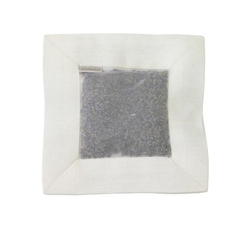 Lavender Scented Linen Square Sachet in Ivory