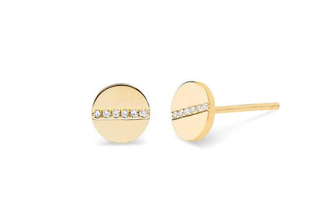 14k Diamond Screw Stud Earrings in Yellow Gold