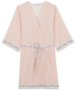 Bastide Printed Cotton Sateen Short Robe in Glimmer