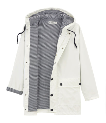 Hooded Rain Jacket in White