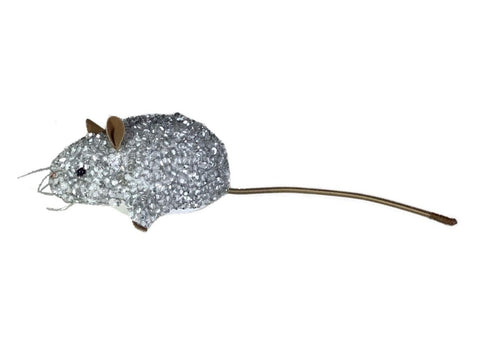 Luxus Beaded Velvet Mouse in Ivory