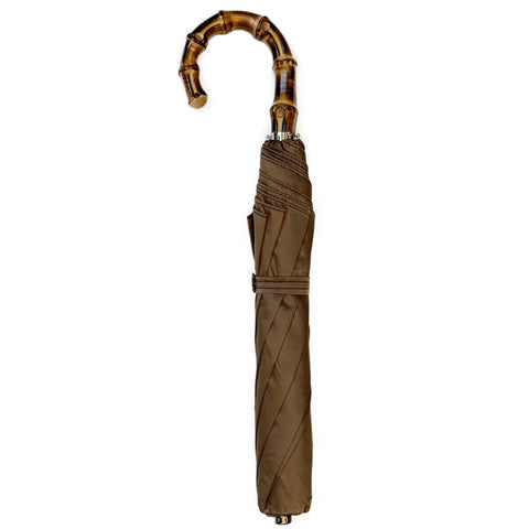 Bamboo Handled Umbrella in Coffee