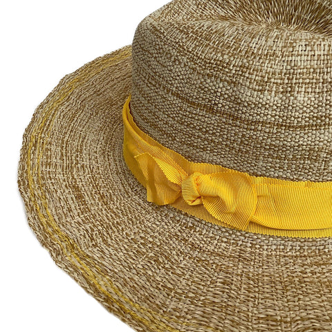 Rise n' Shine Straw Hat in Oat + Yellow