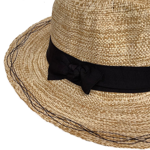 Rise n' Shine Straw Hat in Oat + Black