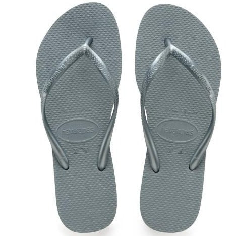 Havaianas slim flip flops in silver