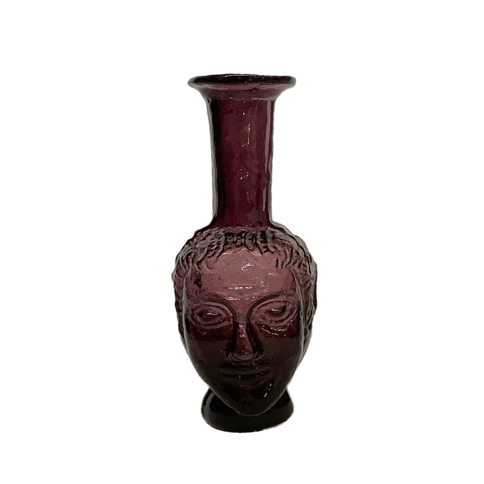 Tête Vase in Purple Glass
