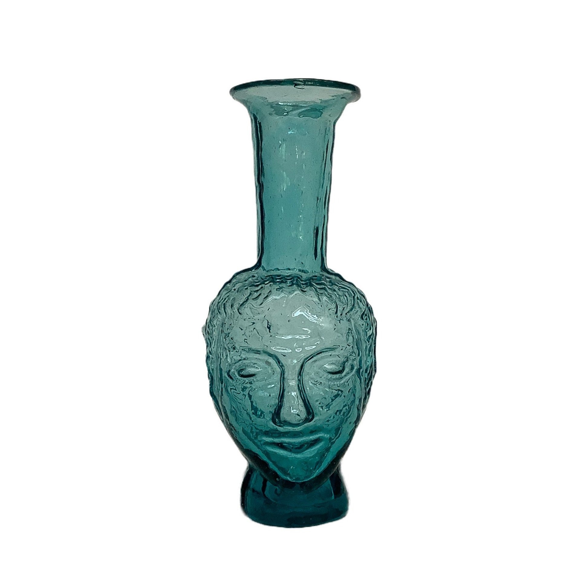 Tête Vase in Turquoise Glass