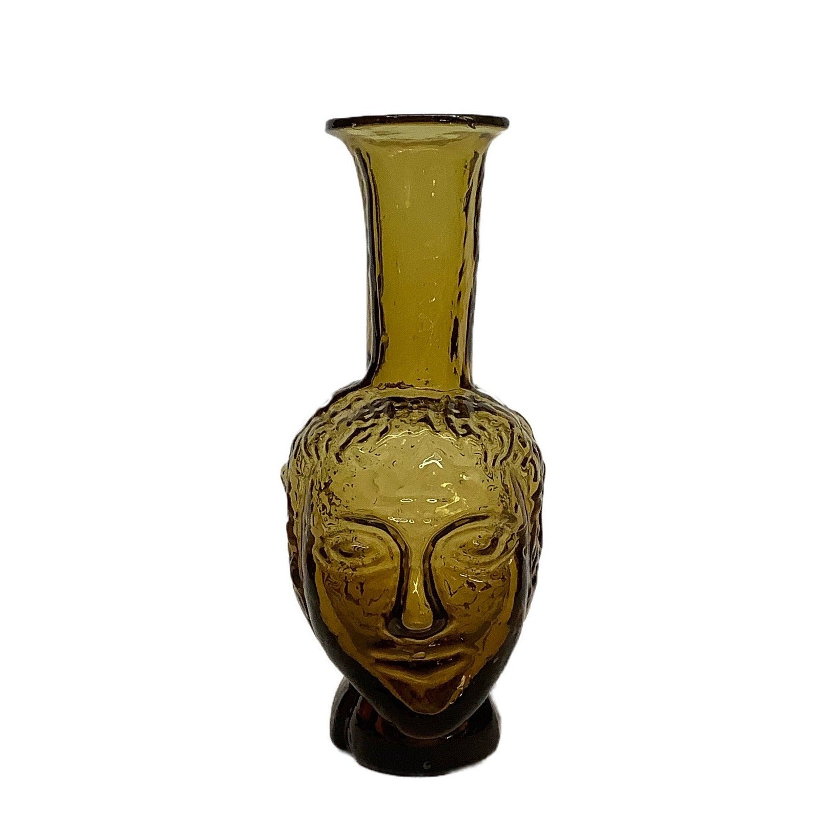 Tête Vase in Yellow Glass