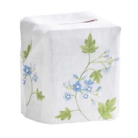Spring Flower Tissue Box Cover in Blue