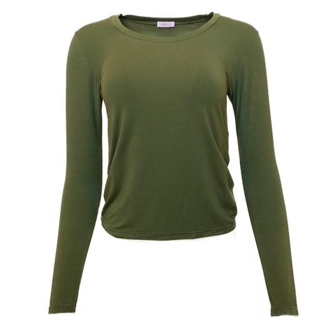 Scollo Uovo Long Sleeve Modal Tee in Olive