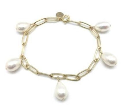Marie Bracelet in Gold with White Pearls