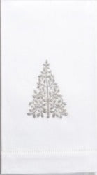 Silver Modern Tree Embroidered Everyday Towel
