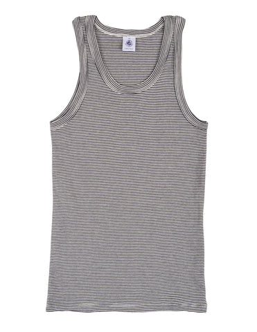 Striped Crewneck Tank Top in Navy + White